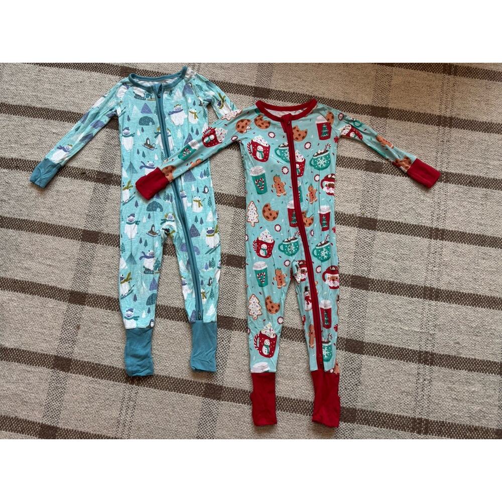 Little Sleepies Zippy Pajama Set Holiday Winter 12-18 Month Neutral Boy Girl